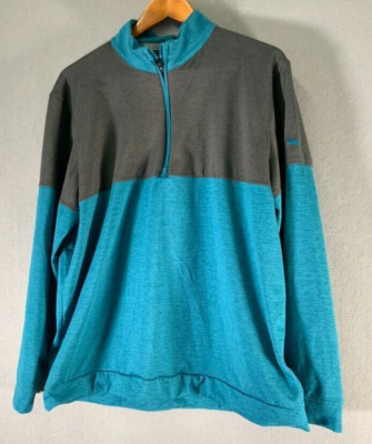 Puma Golf 1/4 Zip Pullover Mens XL Teal Cloudspun Colorblock
