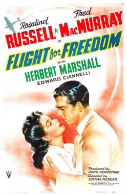 Flight For Freedom poster Rosalind Russell Fred MacMurray 1943 Old Photo