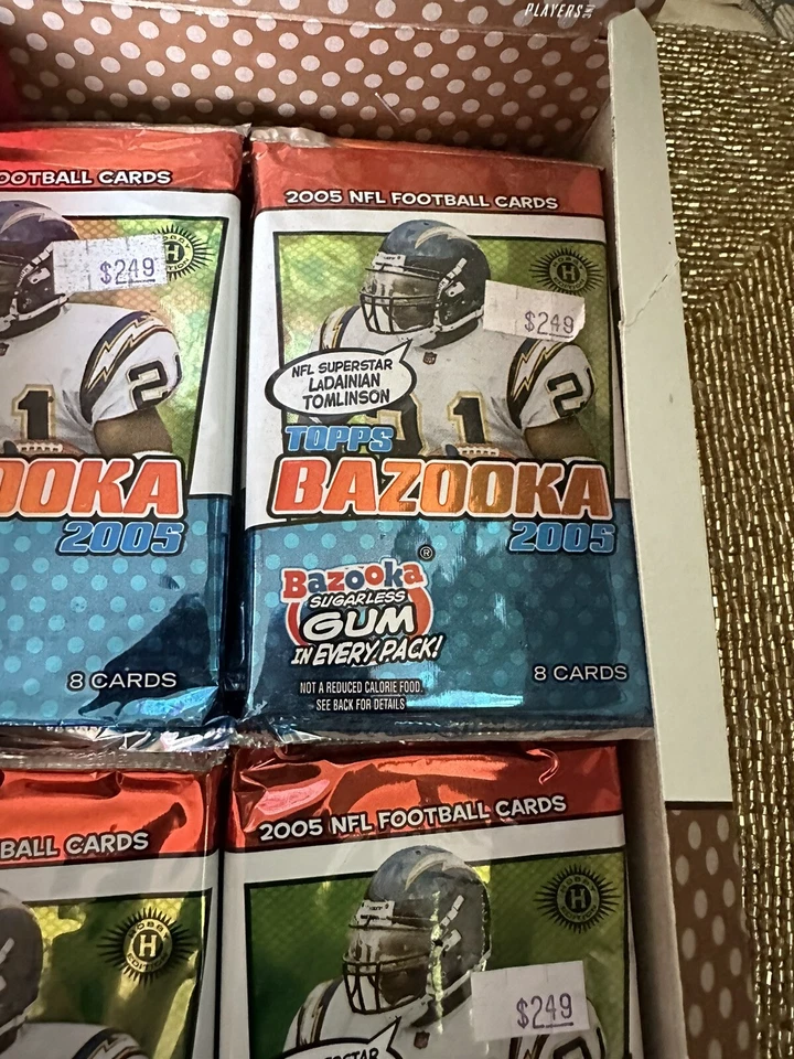 2005 Topps Bazooka Football Hobby 14 PACKS factory sealed  - Aaron Rogers RC? - Image 2 of 3