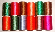SALE 12 SMALL SPOOLS MACHINE EMBROIDERY ART SILK RAYON THREAD 270 YDS H24 #ABDVD