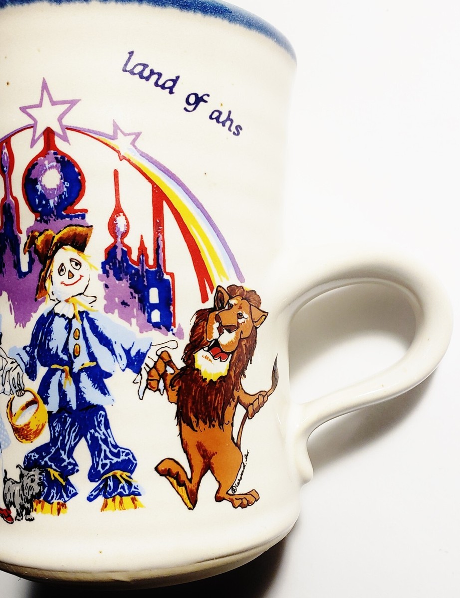 Vintage 1980s The Wizard of Oz Kansas "Land of Ahs" Handmade Ceramic Coffee  Mug