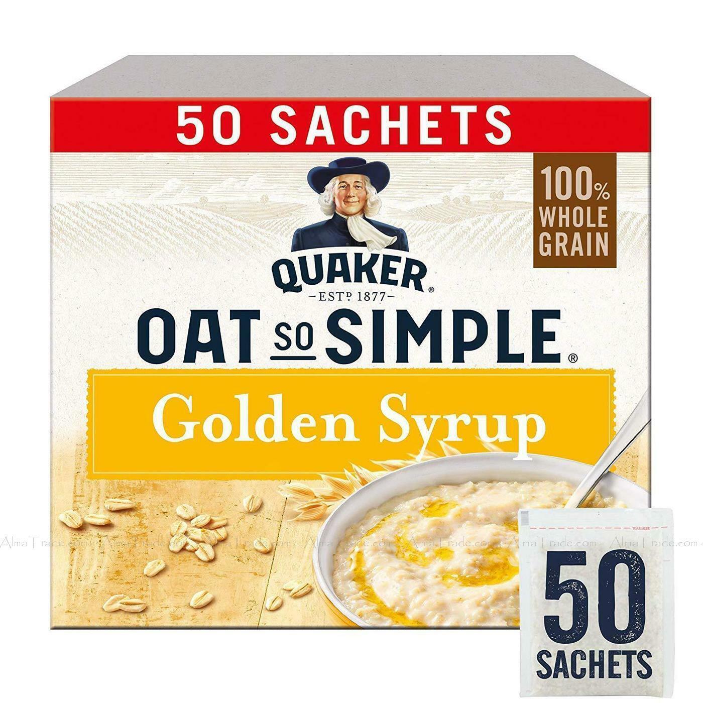 Quaker Oat So Simple Golden Syrup Porridge Whole Grain -1.8kg (50 Sachets x 36g)
