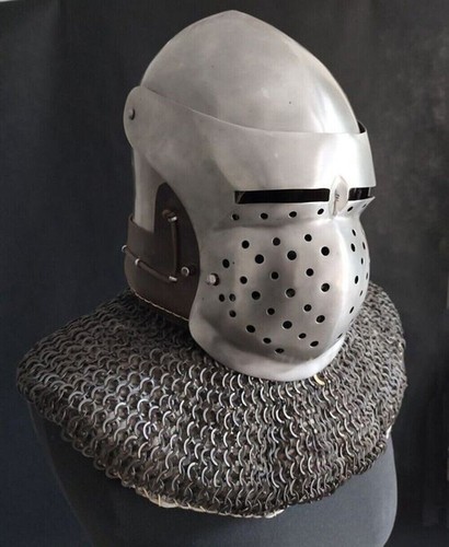 Medieval helmet bascinet Monkey face 16 Gauge 15th century - Picture 2 of 6