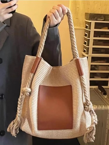 Summer New Women Shopping Bag Large Handbag One Shoulder Fashion Travel - Picture 4 of 16