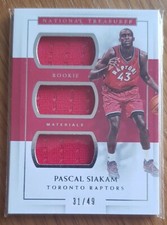 2016-17 Panini National Treasures Triple Rookie Materials Pascal Siakam #31/49