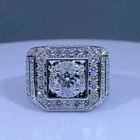 3.20Ct Round Cut Real Moissanite Men's Pinky Ring 14K White Gold Plated