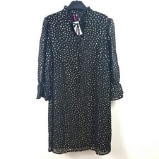 V by Very - NEW - Foil Print Shift Dress - Black - Size 14 - RRP £35