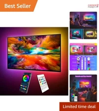 LED Backlight Kit 18ft RGB USB Powered Music Sync Bias Lighting for TV Decor