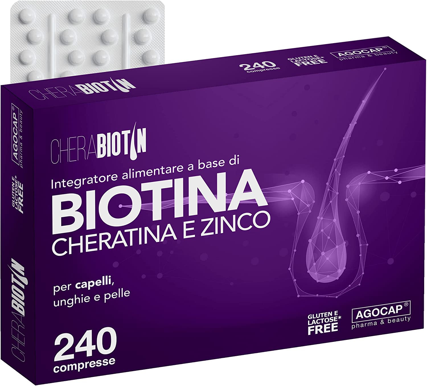 Cherabiotin, Integratori a Base Di Biotina, Cheratina E Zinco. Vitamine per Ungh