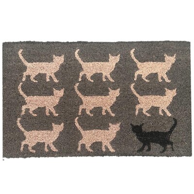 Multi Katzen Grau Gummirücken Natur Kokos Rutschfest Outdoor Haus Eingang Tür Matte