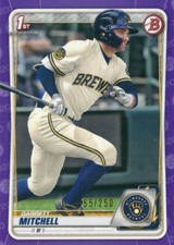 Garrett Mitchell 2020 Bowman Draft Purple /25...