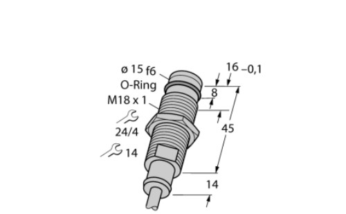 1688003 Turck Inductive Proximity Sensor, Proximity, M18 Inductive; 2mm Range;