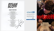 DYLAN SCOTT SIGNED AUTOGRAPH CRAZY OVER ME LYRIC SHEET w/EXACT PROOF & COA