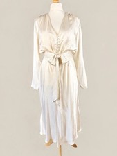 Ghost London Ivory Satin Maxi Dress XL UK16 Bridal Wedding Reception