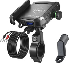 Motorcycle Phone Mount USB Charger Handlebar/Rear-View Mirror Cellphone Holder A