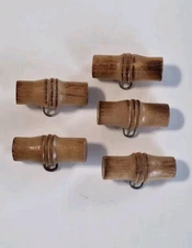 Vintage Toggle Buttons Bamboo Wire Shank 5 Pieces 25.4 mm 