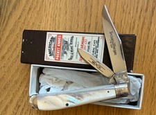 STUNNING SCHATT MORGAN MOP PEARL TRAPPER KNIFE NEVER USED IN BOX   D5