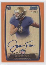 2013 Bowman Rookie Chrome Refractor Orange 48/50 Joseph Fauria Auto 0p3