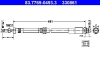 Bremsschlauch ATE 83.7769-0493.3 FüR Fusion Ford LPG Tdci