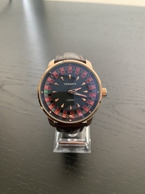 Brand New Roulette Casino Watch Stainless Steel with Brown Strap