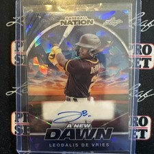 Leo De Vries 2025 Leaf Baseball Nation A New Dawn Crystal Auto 7/7 Athletics RC