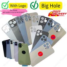 Big Hole Back Glass Cover Replacement For iPhone 8 XR XS 11 12 13 14 15 16e 17