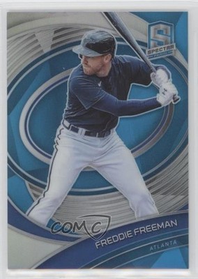 2021 Panini Spectra Neon Blue Prizm 2/50 Freddie Freeman #82 4l3