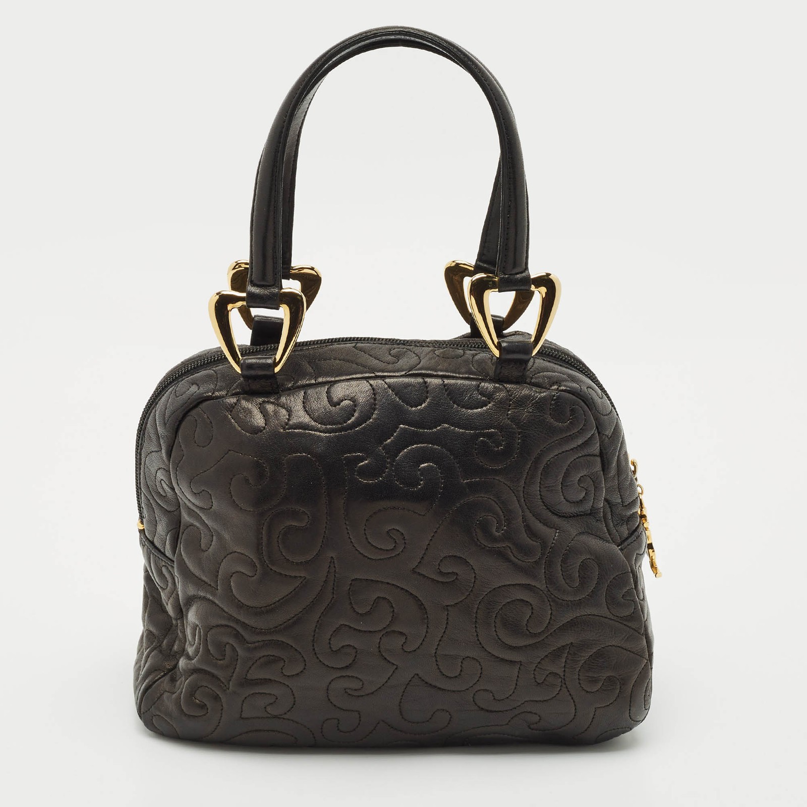 Borsa Saint Laurent arabesca in pelle nera