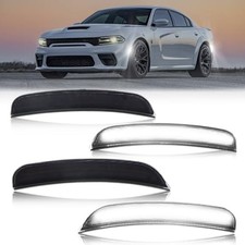 LED Side Marker Lights for 2015-2023, Dodge Charger Smoked Lens + White Light
