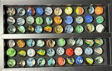 Vtg Assorted Cat's Eye Marble Lot of 60 Akro Swirl Hybrid Vein Glass Toy Marbles