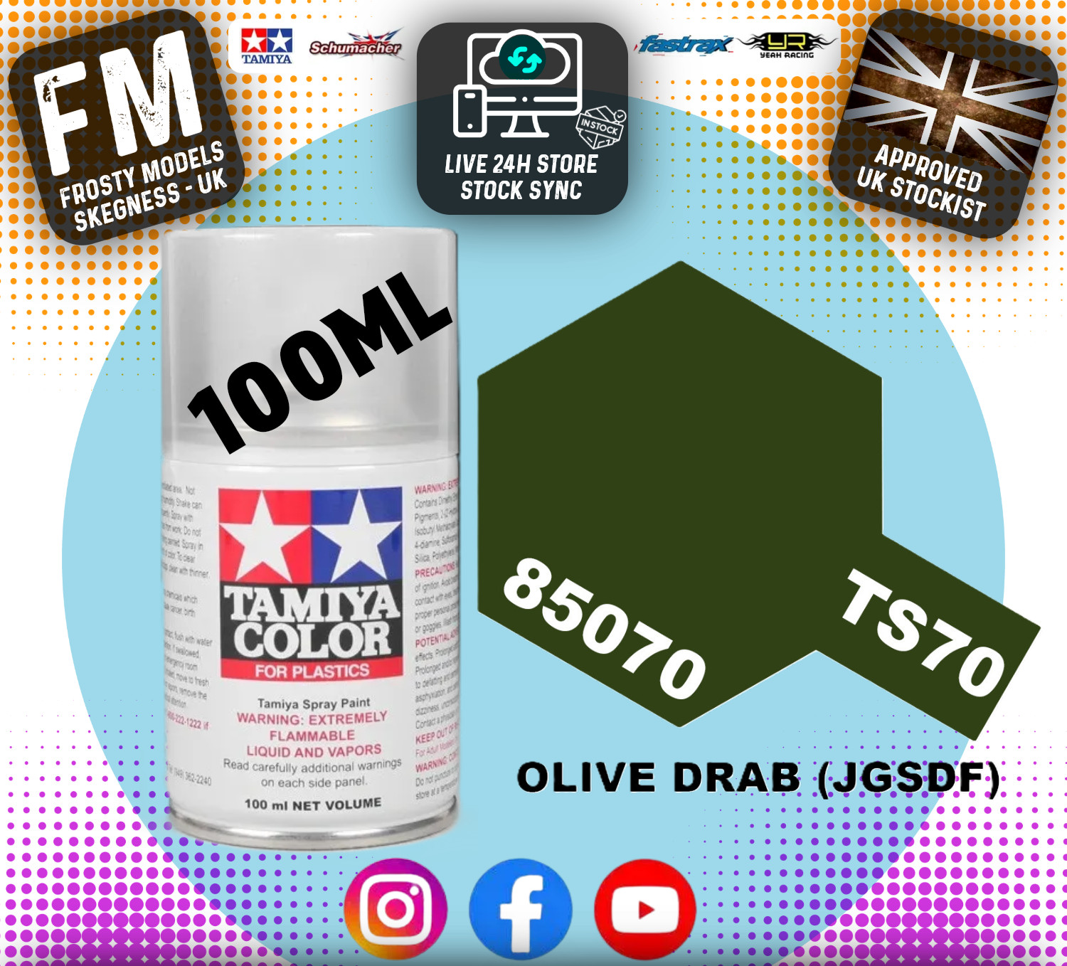 TAMIYA - TS SPRAY PAINT - TS70 Olive Drab (JGSDF)
