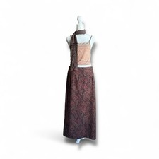 Women  s Paisley Print Whimsygoth Maxi Skirt Sz 14 Brown Red Boho Witchy 90s Goth