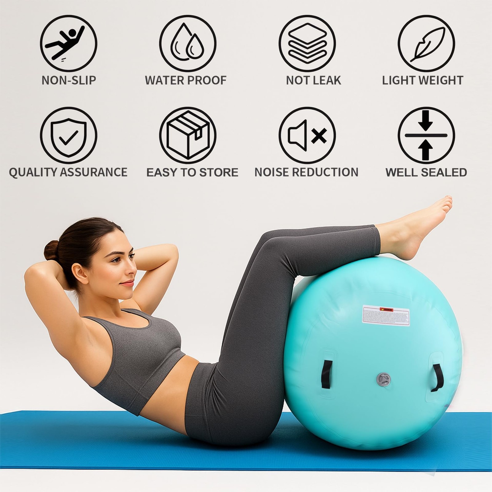 Air Roller Inflatable Tumbling Roller Gymnastics Barrel Air Mat Octagon Mat w...