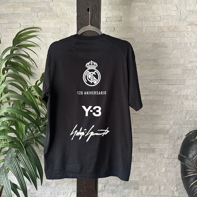 Y-3 Adidas Black Real Madrid CF 120 Anniversary Yamamoto Cotton T