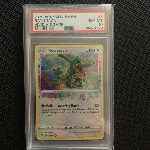 2020 POKEMON SWORD & SHIELD VIVID VOLTAGE #138 RAYQUAZA PSA 10