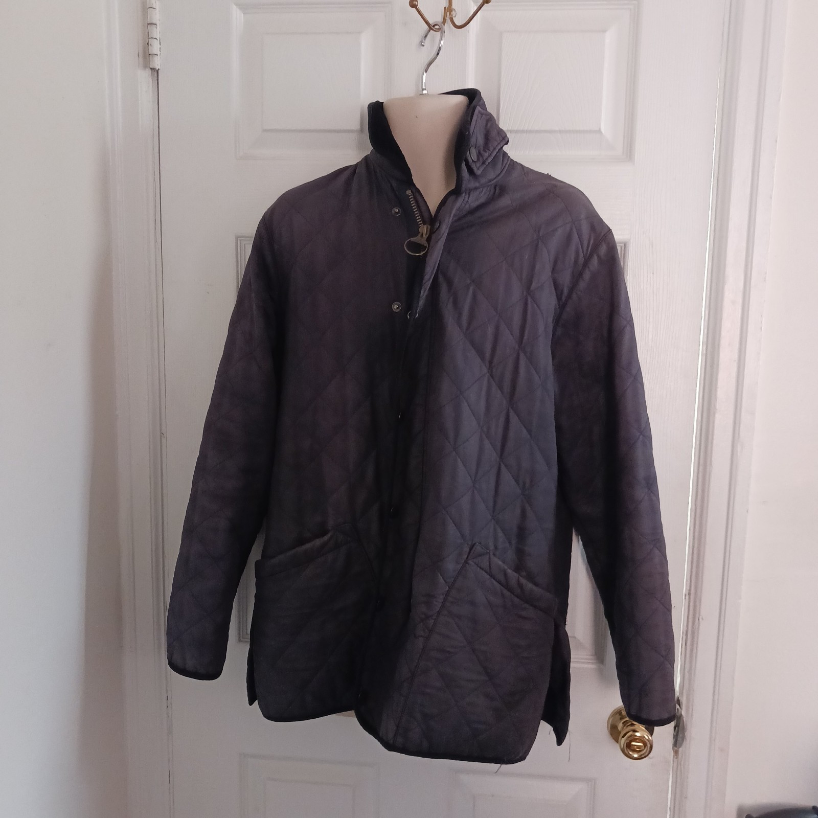 Barbour Quilted Jacket Black Men’s XL Chelsea Sportsquilt Puffer Black Coat READ