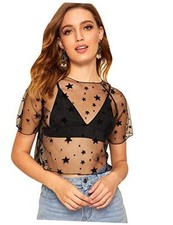 womens Medium Black-star