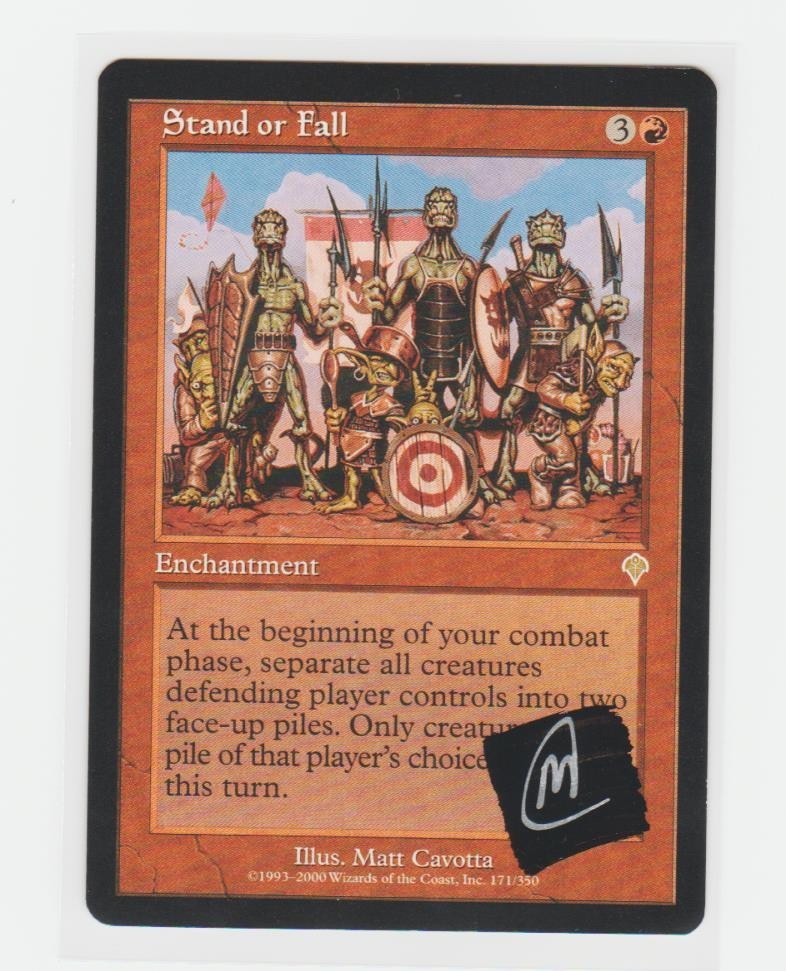 Magic the Gathering ~ Stand or Fall ~ M/NM ~ Invasion ~  Signed by Artist #2