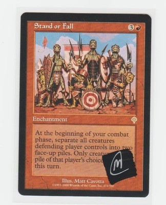 Magic the Gathering ~ Stand or Fall ~ M/NM ~ Invasion ~  Signed by Artist #2