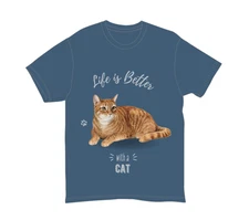 Orange Tabby Cat Unisex 100% Cotton T-Shirt - Super Soft & Comfortable, Large