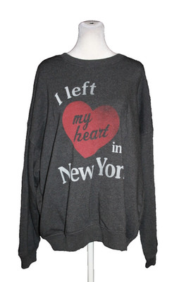 American Eagle AE Women's Gray Crewneck Sweatshirt Size XL '' I Left My Heart NY''