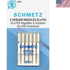 Size 80/12 Ball Point Needles - 5-Pack for Overlock, Cover, Safety Stitches