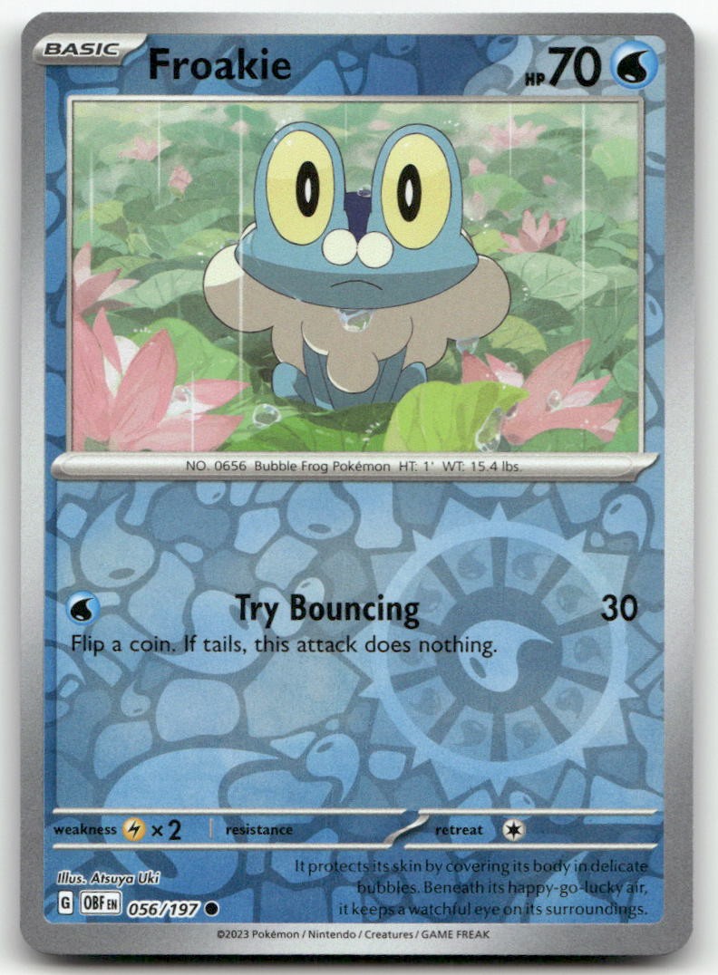 Froakie #56/197 (Reverse Holo) (NM) SV03: Obsidian Flames OBF Pokemon