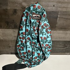 KAVU Mini Rope Bag Sling Bag Small 6-10L Polyester Blue Floral Zip 2 Pockets