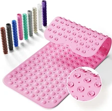 Non-Slip Bath Tub Mat, 39x16 Inch Extra Large Shower Mat with Drain Holes & Suct