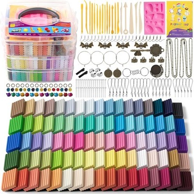 Polymer Clay 85 Colors, Oven Bake Molding Clay Kit, DIY Starter Kit with Tools