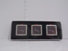 Nicole Miller Home Mini Frame Set of 3 Silver 2.25x2.25 Hanging Frames – Used