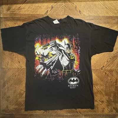 Vintage Batman Returns 1992 T-Shirt Mens XL Black 90s DC Comics Single Stitch