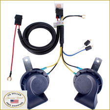 FARBIN 12V Dual-Tone Car Horn Kit Loud Waterproof Electric Snail Horn for All Ve