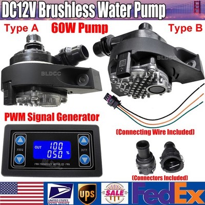 12V 60W Brushless Water Auxiliary Pump Engine Coolant Pump PWM Speed Adjustable